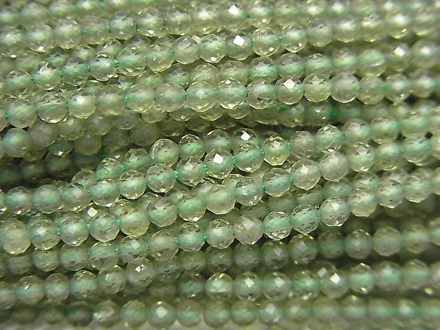 【動画】【素晴らしい輝き】宝石質グリーンアパタイトAAA ラウンドカット2mm 1連(約31cm)の画像