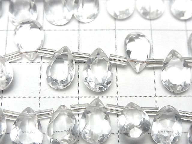 【動画】宝石質クリスタルAAA ペアシェイプ ファセットカット12×8mm 半連/1連(18粒) サムネイル2