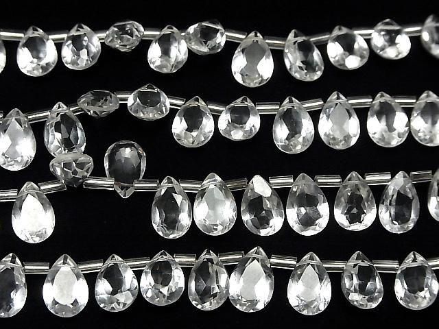 【動画】宝石質クリスタルAAA ペアシェイプ ファセットカット12×8mm 半連/1連(18粒) サムネイル3