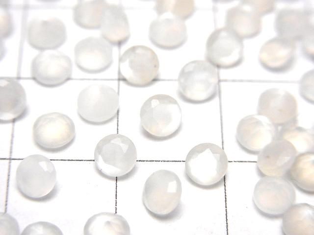 【動画】宝石質ホワイトムーンストーンAAA ルース ラウンドファセットカット4×4mm 10粒 サムネイル2