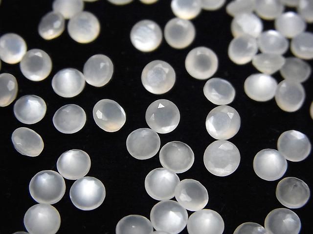 【動画】宝石質ホワイトムーンストーンAAA ルース ラウンドファセットカット4×4mm 10粒 サムネイル3