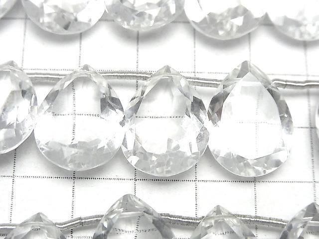 【動画】宝石質クリスタルAAA ペアシェイプ ファセットカット20×15mm 半連/1連(8粒) サムネイル2
