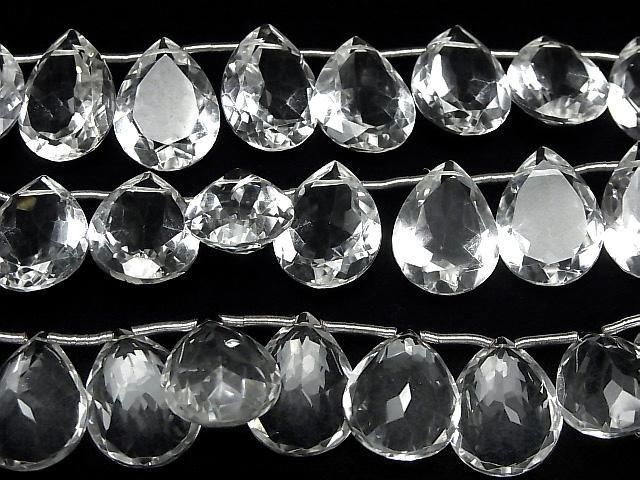 【動画】宝石質クリスタルAAA ペアシェイプ ファセットカット20×15mm 半連/1連(8粒) サムネイル3