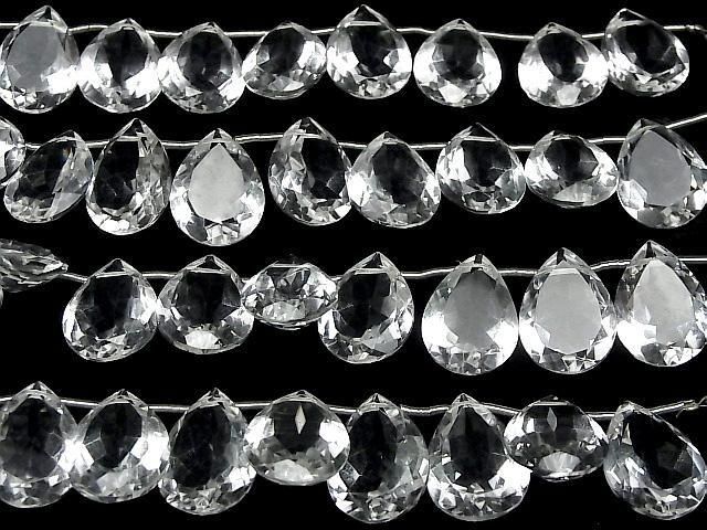 【動画】宝石質クリスタルAAA ペアシェイプ ファセットカット20×15mm 半連/1連(8粒) サムネイル4