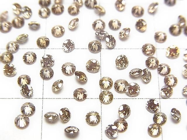 【動画】ライトブラウンダイヤモンド ラウンドファセットカット2.5×2.5mm 1粒 サムネイル2