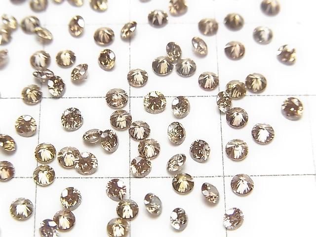 【動画】ライトブラウンダイヤモンド ラウンドファセットカット2.5×2.5mm 1粒 サムネイル3