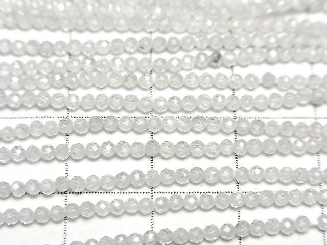 【動画】【素晴らしい輝き】宝石質天然ホワイトジルコンAA++ 極小ラウンドカット2mm 1連(約37cm) サムネイル2