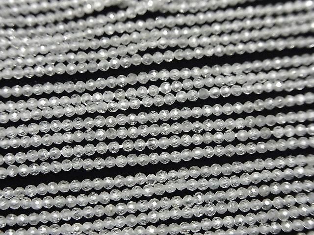【動画】【素晴らしい輝き】宝石質天然ホワイトジルコンAA++ 極小ラウンドカット2mm 1連(約37cm) サムネイル3