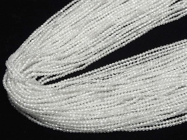 【動画】【素晴らしい輝き】宝石質天然ホワイトジルコンAA++ 極小ラウンドカット2mm 1連(約37cm) サムネイル4