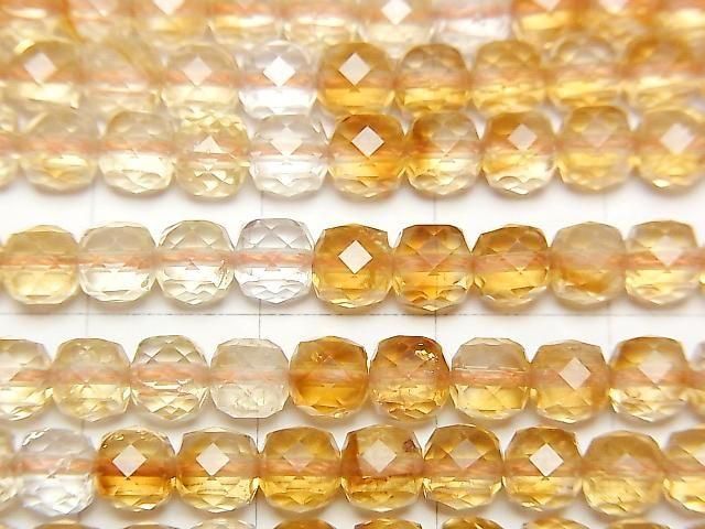 【動画】【素晴らしい輝き】シトリンAA++ キューブカット4.5×4.5×4.5mm 半連/1連(約37cm) サムネイル2