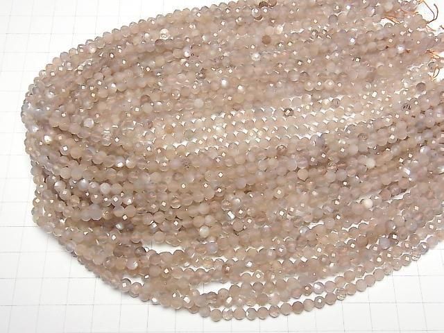 【動画】【素晴らしい輝き】シルバーシャイン ブラウンムーンストーンAAA ラウンドカット4mm 1連(約38cm) サムネイル4