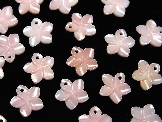 【動画】クィーンコンクシェルAAA フラワー彫刻 10mm トップ穴 2枚の画像