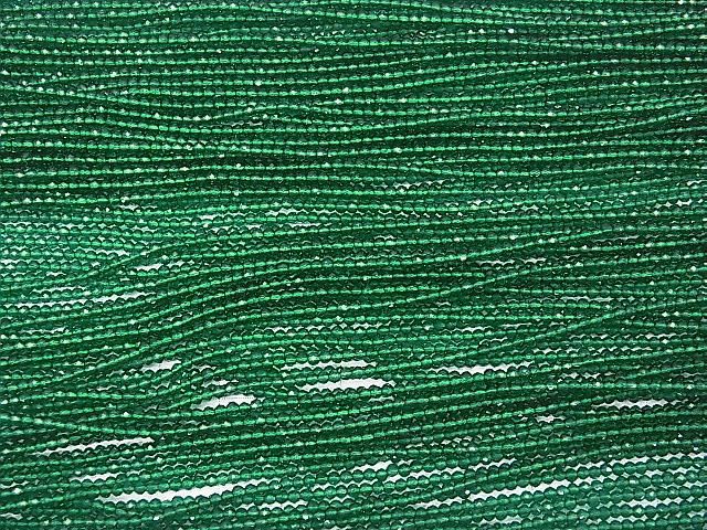 【素晴らしい輝き】ガラスビーズ 極小ラウンドカット2mm グリーン 1連(約32cm) サムネイル3
