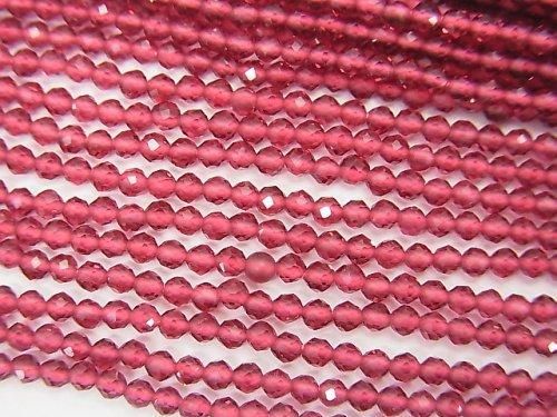【素晴らしい輝き】ガラスビーズ 極小ラウンドカット2mm ピンク 1連(約32cm)の画像