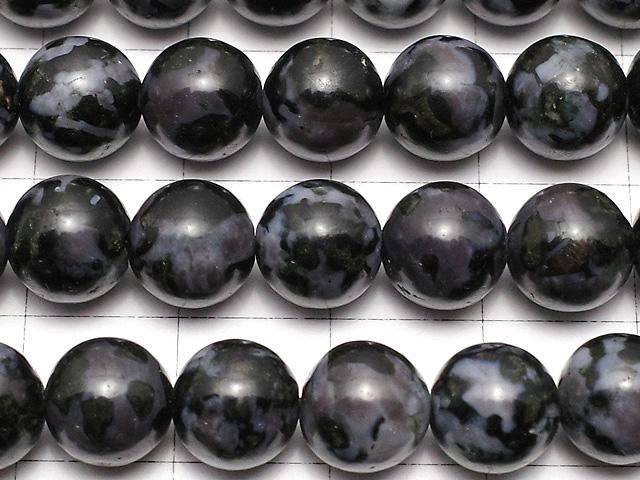 【動画】マダガスカル産インディゴガブロ ラウンド8mm 1連(約36cm) サムネイル2