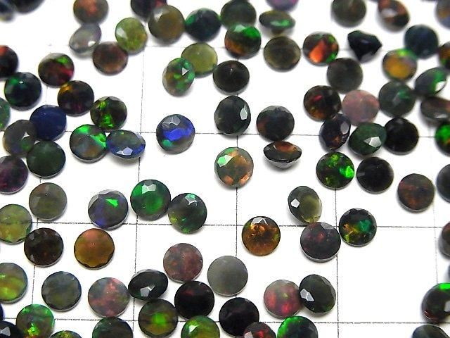 【動画】宝石質ブラックオパールAAA ルース ラウンドファセットカット4×4mm 10粒 サムネイル3