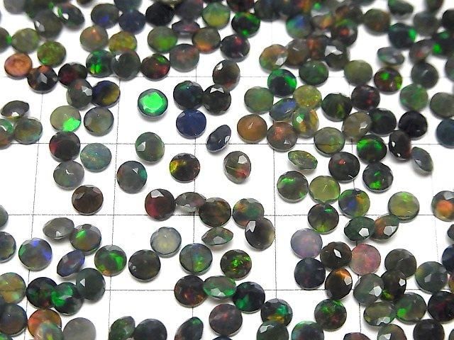 【動画】宝石質ブラックオパールAAA ルース ラウンドファセットカット4×4mm 10粒 サムネイル4