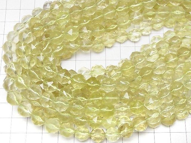 【動画】【素晴らしい輝き】レモンクォーツAAA- スターラウンドカット10mm 半連/1連(約34cm) サムネイル4