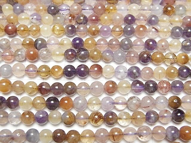 【動画】マルチカラークォーツ ラウンド6mm 1連(約36cm) サムネイル3