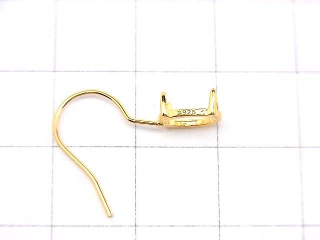 【動画】Silver925 ピアスフック空枠(爪留め)オーバル8×6mm 18KGP 1ペア サムネイル2