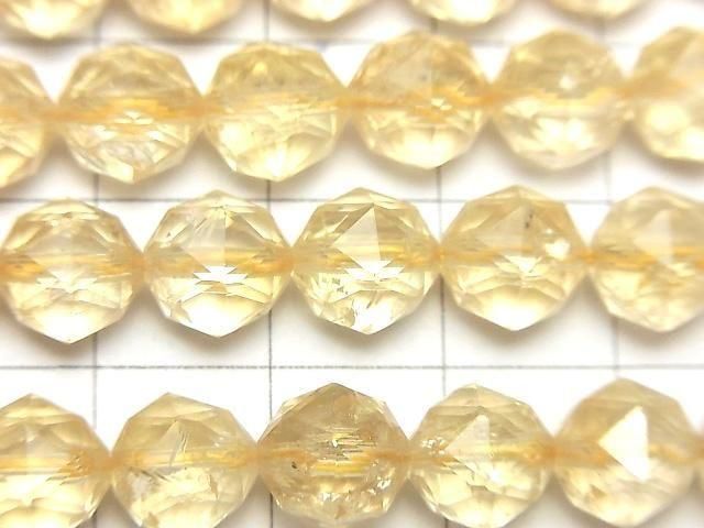 【動画】【素晴らしい輝き】ライトカラーシトリンAA++ スターラウンドカット8mm 半連/1連(約37cm) サムネイル2