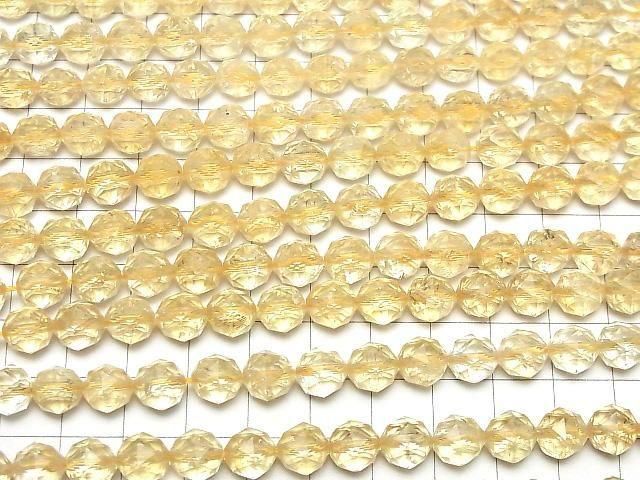 【動画】【素晴らしい輝き】ライトカラーシトリンAA++ スターラウンドカット8mm 半連/1連(約37cm) サムネイル3