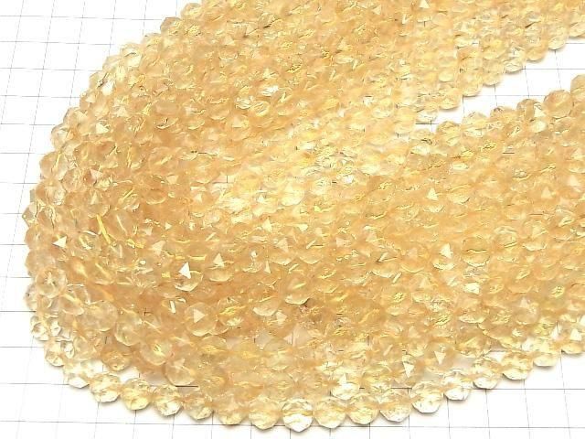 【動画】【素晴らしい輝き】ライトカラーシトリンAA++ スターラウンドカット8mm 半連/1連(約37cm) サムネイル4