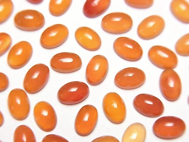 【動画】宝石質カーネリアンAAA オーバル カボション6×4mm 5個の画像