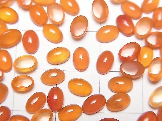【動画】宝石質カーネリアンAAA オーバル カボション6×4mm 5個 サムネイル2