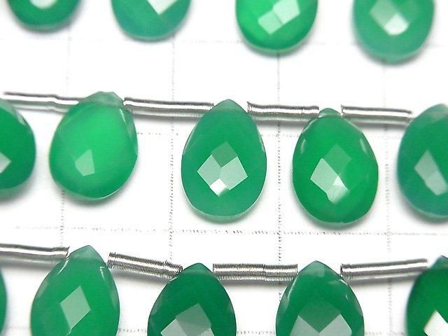 【動画】宝石質グリーンオニキスAAA ペアシェイプ ブリオレットカット12×8mm 半連/1連(12粒) サムネイル2