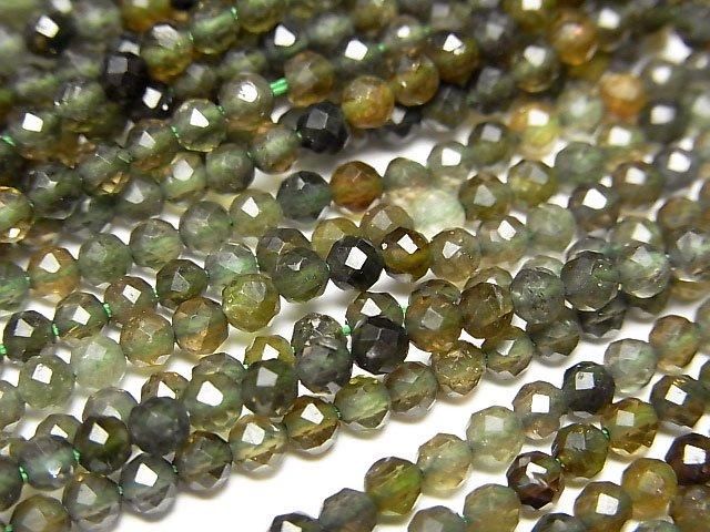 【動画】【素晴らしい輝き】グリーントルマリンAAA- ラウンドカット3mm 1連(約37cm)の画像