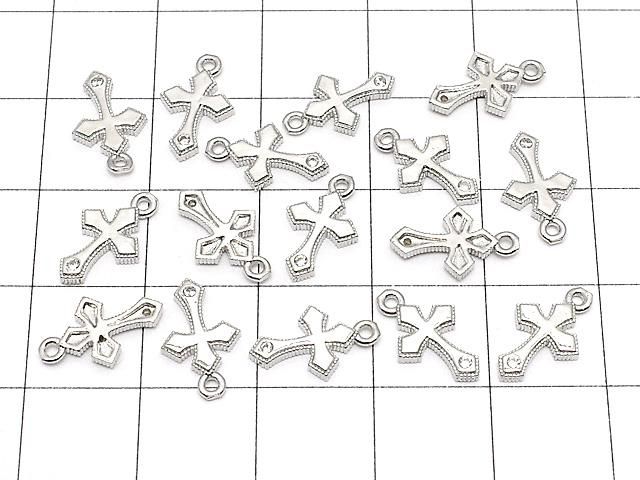 メタルパーツ 12×7mm クロス シルバーカラー(CZ付) 2個 サムネイル4