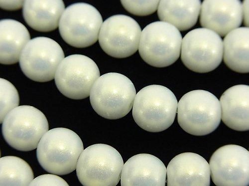 ガラスビーズ ラウンド8mm 【ホワイト】 1連(約34cm)の画像