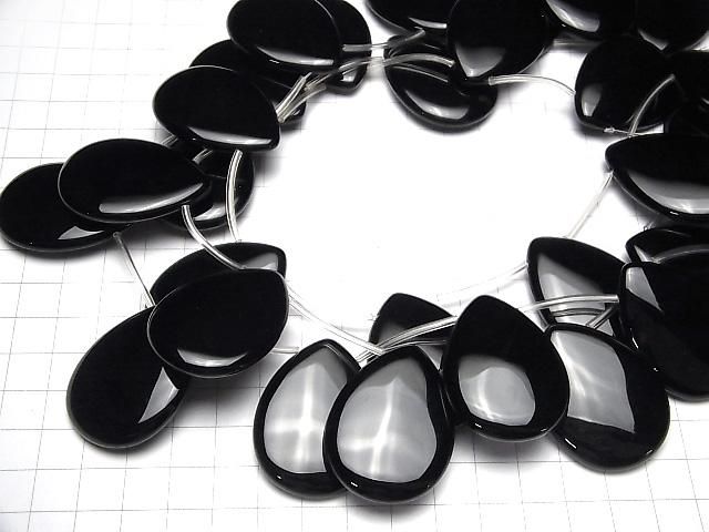 【動画】オニキス ペアシェイプ(プレーン)40×30×10mm 半連/1連(約35cm) サムネイル4