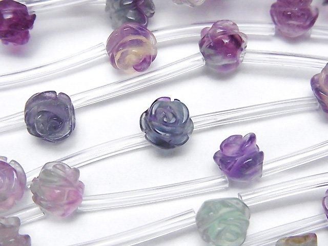 【動画】マルチカラーフローライトAAA 薔薇(ローズ) 8mm 半連/1連(約30cm)の画像