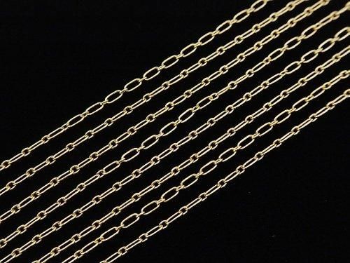 14KGF ロングアンドショートチェーン(オーバル) 1.5mm幅 10センチの画像