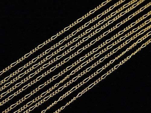 14KGF フィガロ(ロングアンドショート)チェーン 1.2mm幅 10センチの画像