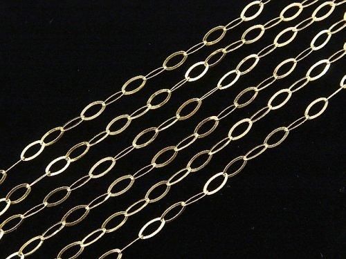 14KGF フラットオーバルチェーン 5.5×2.8mm 10センチの画像