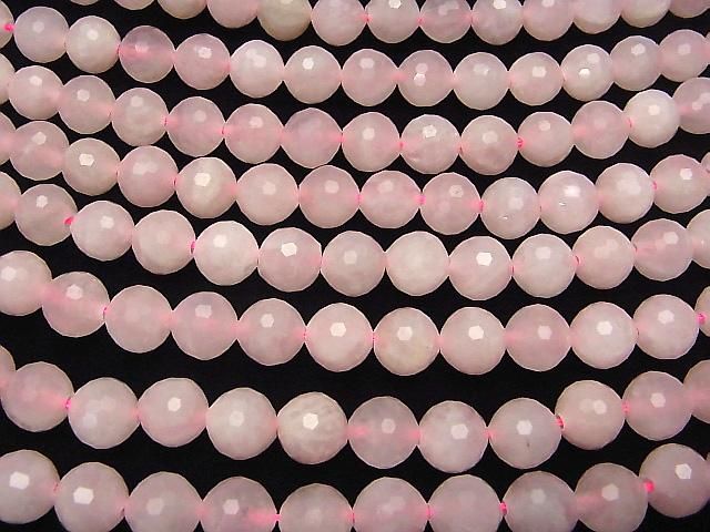 ローズクォーツ 128面ラウンドカット12mm 【2mm穴】 半連/1連(約36cm) サムネイル3