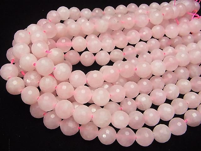 ローズクォーツ 128面ラウンドカット12mm 【2mm穴】 半連/1連(約36cm) サムネイル4
