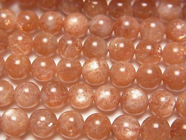 【動画】サンストーンAA+ ラウンド6mm 半連/1連(約38cm)の画像