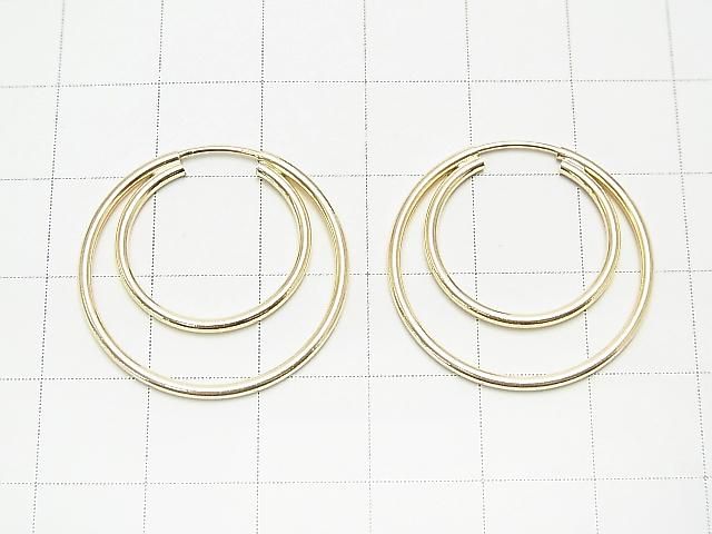 14KGF ダブルフープピアス 24mm 1ペア サムネイル2