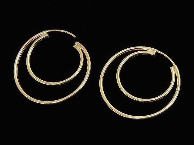 14KGF ダブルフープピアス 24mm 1ペア サムネイル3