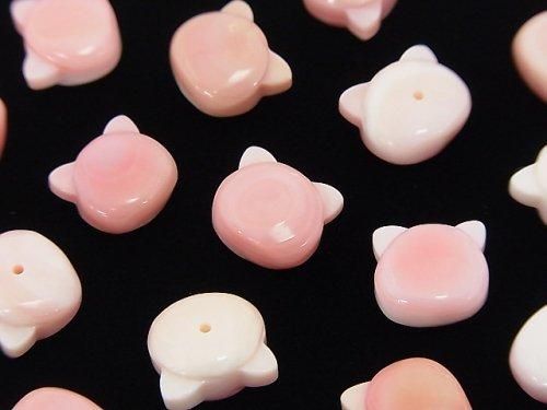 クィーンコンクシェルAAA 猫モチーフ10×9mm 【片穴(裏面)】 1粒の画像