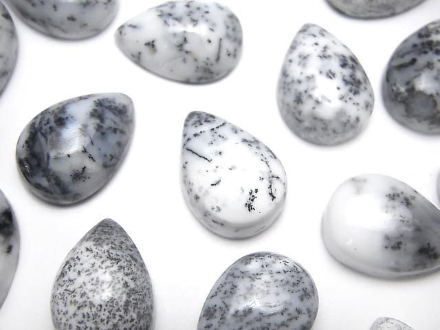 【動画】デンドライトオパール ペアシェイプ カボション18×13mm 2個の画像