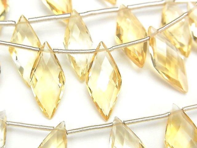 【動画】宝石質シトリンAAA ダイヤカット18×8mm 半連/1連(約13cm)の画像