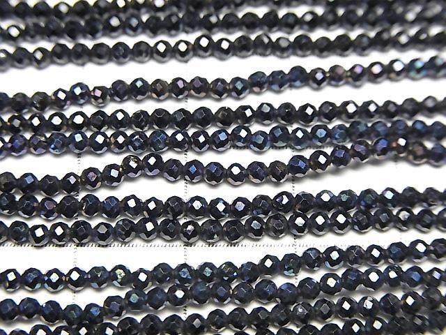【動画】【素晴らしい輝き】ブラックスピネルAAA 極小ラウンドカット2mm ABコーティング 1連(約36cm) サムネイル2