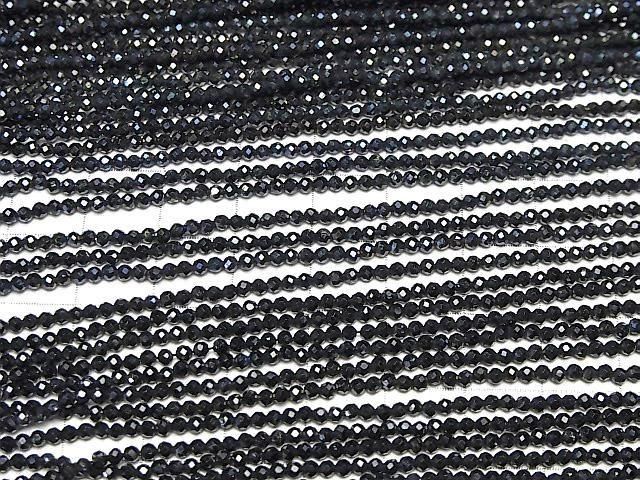 【動画】【素晴らしい輝き】ブラックスピネルAAA 極小ラウンドカット2mm ABコーティング 1連(約36cm) サムネイル3