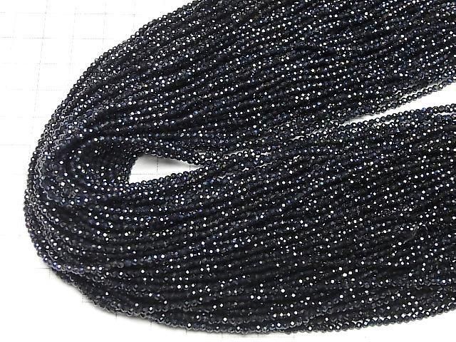 【動画】【素晴らしい輝き】ブラックスピネルAAA 極小ラウンドカット2mm ABコーティング 1連(約36cm) サムネイル4