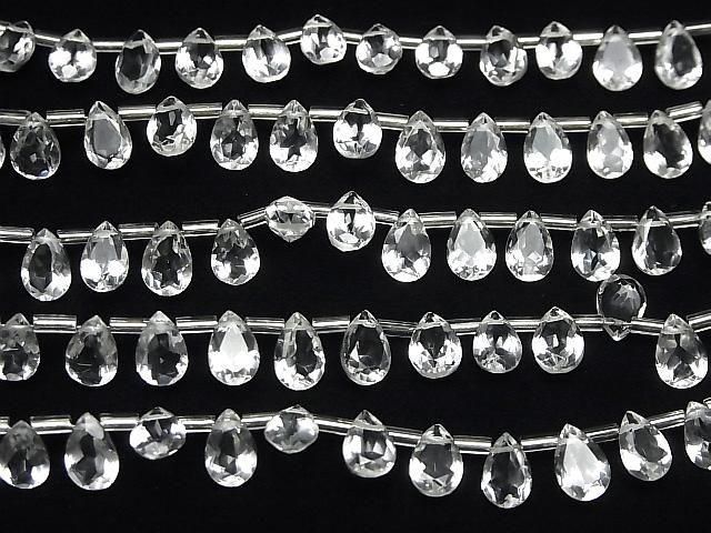 【動画】宝石質クリスタルAAA ペアシェイプ ファセットカット9×6mm 1連(18粒) サムネイル3